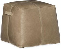 Dizzy Small Leather Ottoman (Brown)