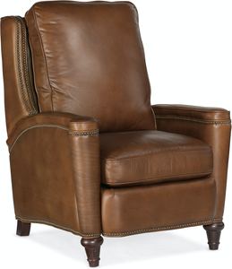 Rylea Leather Swivel Glider Power Recliner (Brown)