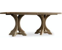 Corsica Rectangle Pedestal Dining Table w/2-20in Leaves