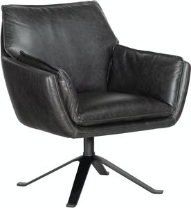 Limber Metal Base Swivel Club Chair (Black)
