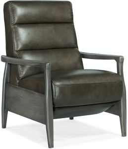 Marlin Pushback Recliner with Exposed Wood Arm