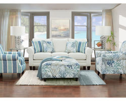 Grande Glacier 4 Piece Living Room (Includes Sofa, (2) Chair and Cocktail Ottoman)