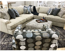 Handwoven Linen Piece Sectional Living Room (Includes sectional, chair and cocktail ottoman)