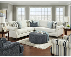Sweater Bone 4 Piece Living Room (Includes sectional, 2 chair and ottoman)