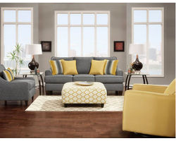 Maxwell Gray 4 Piece Living Room (Includes sofa, 2 chairs and ottoman)