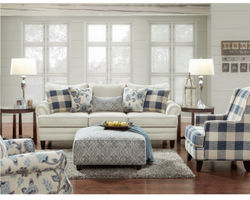 Catalina 96" Linen 4 Piece Living Room (Includes sofa, 2 chairs and cocktail ottoman)