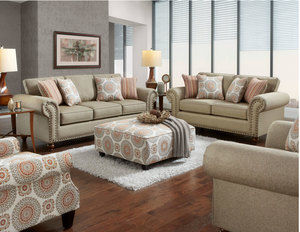 Turnio Sisal 4 Piece Living Room (Includes sofa, loveseat, chair and cocktail ottoman)