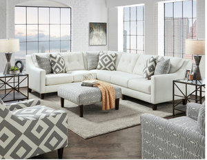 Sugarshack Glacier 4 Piece Sectional Living Room (Includes sectional, 2 chairs and cocktail ottoman)