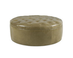Columbus Leather 40&quot; or 49&quot; Oval Cocktail Ottoman (+45 leathers)