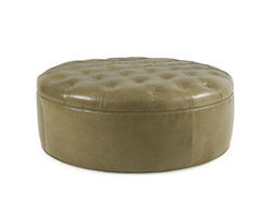 Columbus Leather 40&quot; or 49&quot; Oval Cocktail Ottoman (+45 leathers)