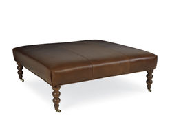 Yates Leather 47" Square Cocktail Ottoman (+45 leathers)