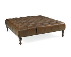 Nell 46&quot; or 53&quot; Leather Square Ottoman (Made to Order Leathers)