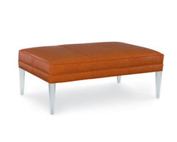 Trent 47&quot; x 30&quot; Rectangular Leather Ottoman w/ Acrylic Legs (Made to Order Leathers)