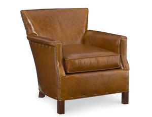 Francois Leather Club Chair - Swivel Chair Available (Made to Order Leathers)