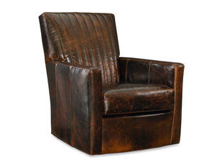 Malcolm Leather Club Chair - Swivel Chair Available (Made to Order Leathers)
