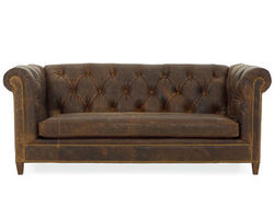 Topeka 89&quot; Leather Traditional Sofa (Made to Order Leathers)