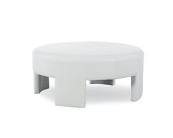 Margot 43&quot; Round Leather Ottoman (Made to Order Leathers)