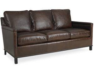 Gotham 75&quot; - 80&quot; Leather Nailhead Trim Sofa (Made to Order Leather)