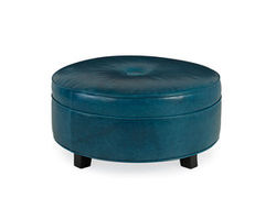 Pendelton Leather Round Ottoman - 2 Sizes - 20&quot; and 28&quot; (Made to Order Leathers)