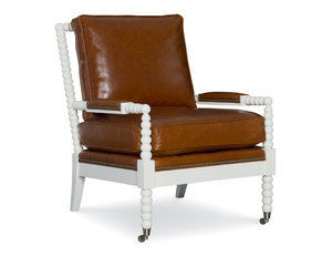 Spool Leather Accent Chair (Made to Order Leathers)