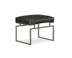 Paul Leather Metal Ottoman (Made to Order Leathers)