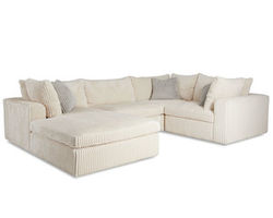 Arnell Stationary Sectional with Down Cushions (Includes Arm Pillows)
