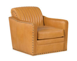 Beth Swivel Tub Leather Chair 8-Way Tie (Made to order leathers)