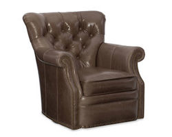 Kirby Leather Swivel Tub Chair 8-Way Tie (Made to order leathers)