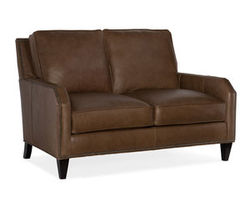 Caroline Stationary Leather Loveseat 8-Way Tie (Made to order leathers)