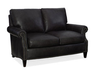 Rodney Stationary Leather Loveseat 8-Way Tie (Made to order leathers)