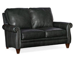 Reddish Stationary Leather Loveseat 8-Way Hand Tie (Made to order leathers)