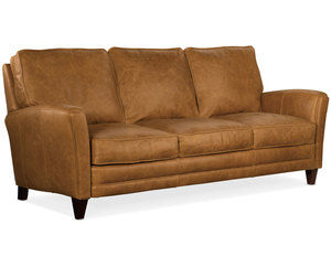 Zion Stationary Leather Sofa 8-Way Hand Tie (Made to order leathers)