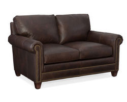 Raylen Stationary Leather Loveseat 8-Way Tie (Made to order leathers)