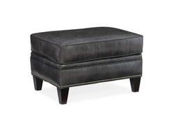 Roe Stationary Leather Ottoman (Made to order leathers)