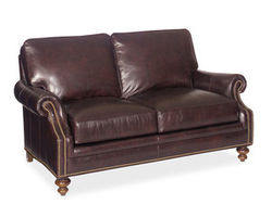 West Haven Leather Stationary Loveseat 8-Way Tie (Made to order leathers)