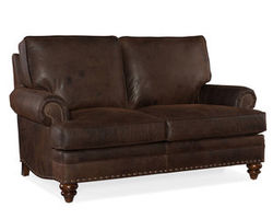 Carrado Leather Stationary Loveseat 8-Way Tie (Made to order leathers)