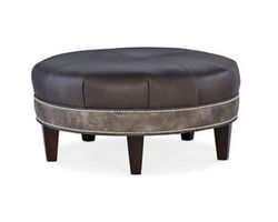 Well-Rounded Leather Ottoman (Made to order leathers)
