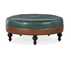 XL Well-Rounded Round Leather Ottoman (Made to order leathers)