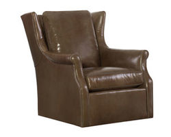 Herringer Leather Wing Chair - Swivel Chair Available (Made to Order Fabrics)