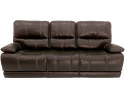 Shelby Cocoa 89&quot; Power Headrest Power Reclining Sofa (Leather Like Fabric)