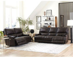 Whitman FreeMotion Cordless Power Reclining Sofa (Battery Operated) in Leather Coffee