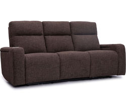 Orpheus 83" Teak Power Headrest Power Reclining Sofa with Center Lighted Console