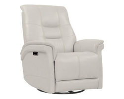 Carnegie Leather Cordless Power Swivel Glider Recliner (Cut the Cord) Ivory (In stock - Fast shipping)