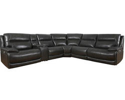 Colossus Grey Power Headrest Power Reclining Leather Sectional (Zero Gravity)