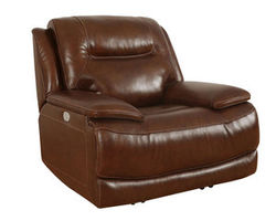 Colossus Brown Power Headrest Power Leather Recliner (Wide Seat)