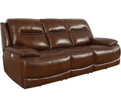 Colossus Brown Power Headrest Power Reclining Leather Sofa (Zero Gravity)