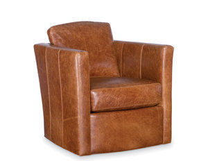 Miles Leather Accent Chair - Swivel Chair Available (Made to order leathers)
