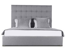 Moyra Box Tufing Queen or King Bed in Grey