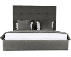 Moyra Button Tufing Queen or King Bed in Charcoal