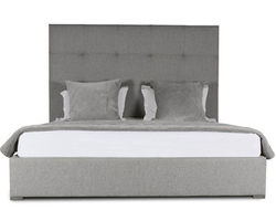 Moyra Button Tufing Queen or King Bed in Grey